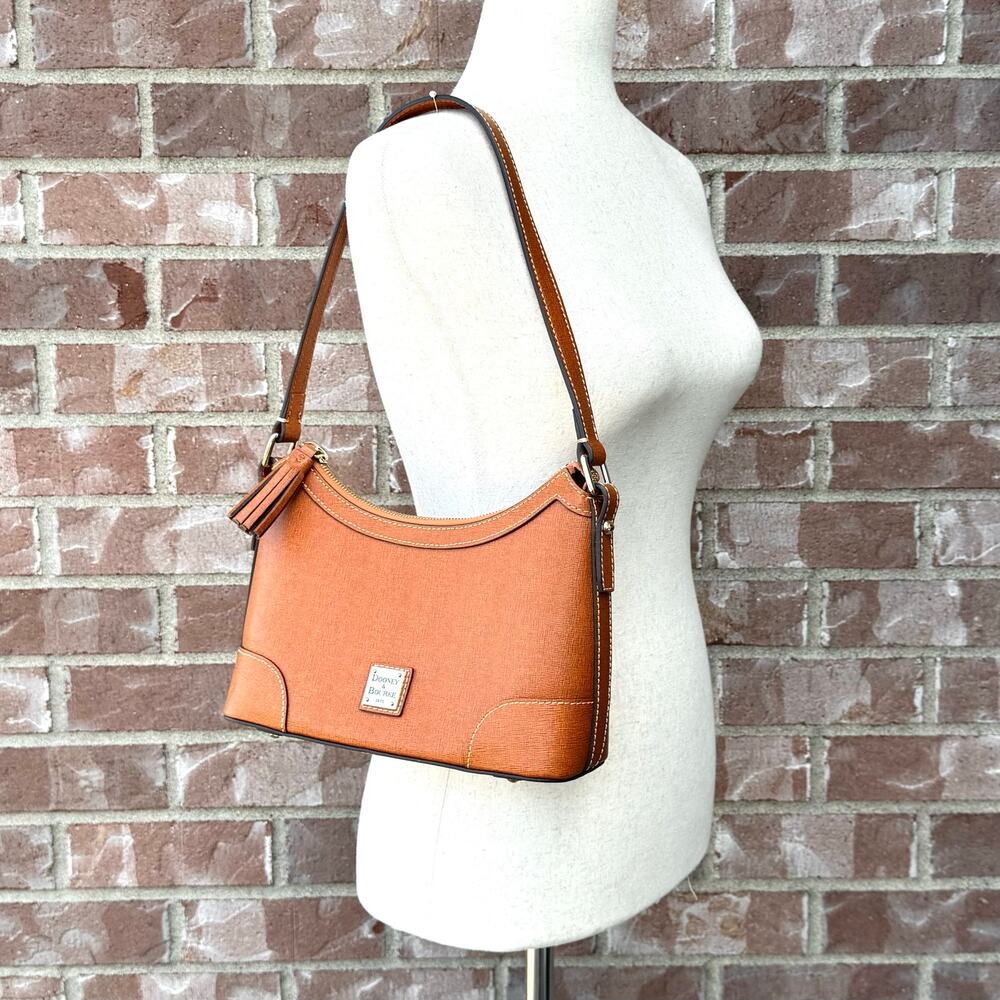 Dooney & Bourke Dixon Small Saffiano Leather Structured Hobo Shoulder Bag - Picture 2 of 13